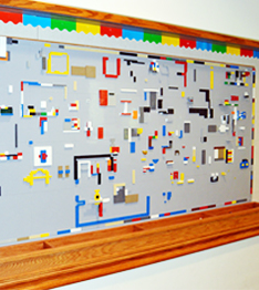 Wall decorated with Legos
